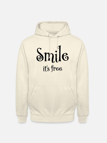 Smile. It's free - Unisex Hoodie - vanilla