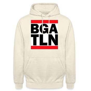 Biergarten - Biergartln Vibes - Hopfen - Bier - Unisex Hoodie - Vanille-Milchshake - Vorne - Alina (178cm) & Michal (187cm)