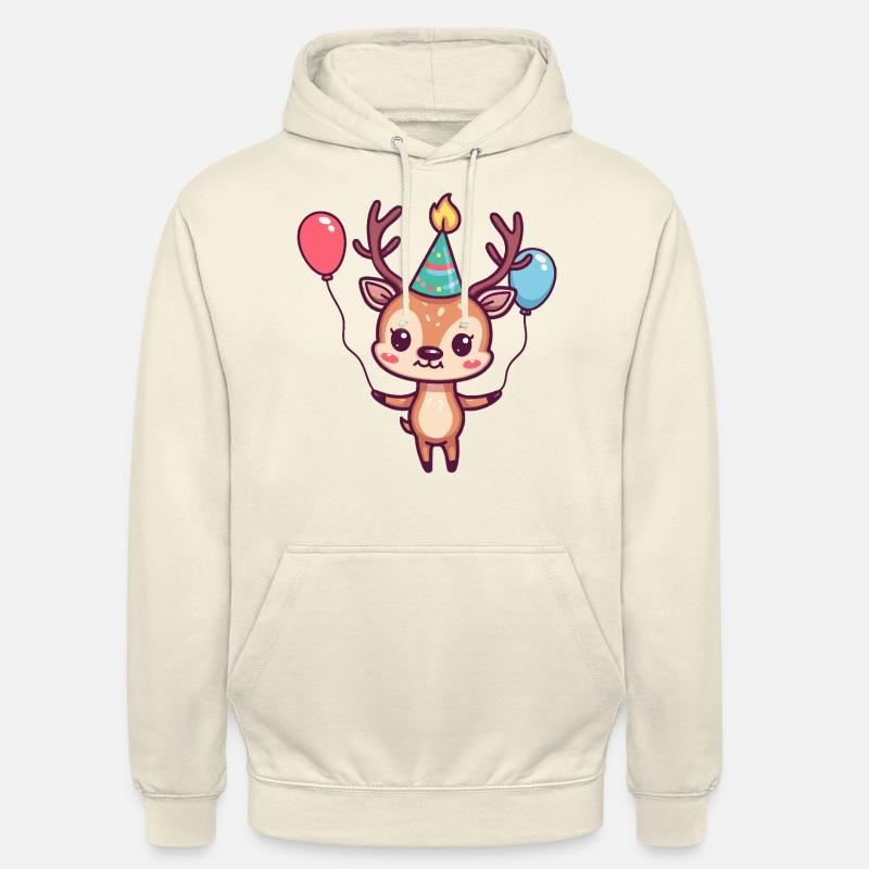 Cerf Anniversaire Bébé - Sweat-shirt à capuche unisexe - vanille