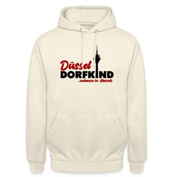 Düsseldorfkind Hassels - Unisex Hoodie - Vanille-Milchshake - Vorne - Alina (178cm) & Michal (187cm)