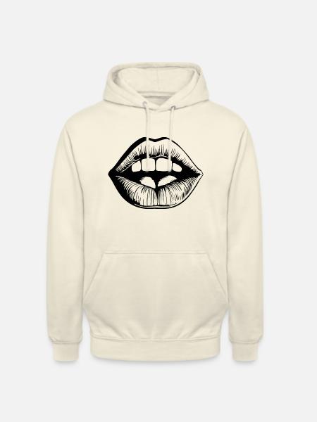 Lips, mouth, kissing lips - Unisex Hoodie - vanilla
