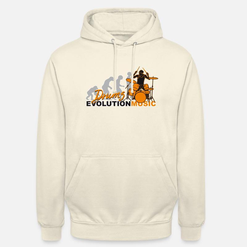Drums, drummer, Schlagzeug, Evolution Musik - Unisex Hoodie - Vanille-Milchshake