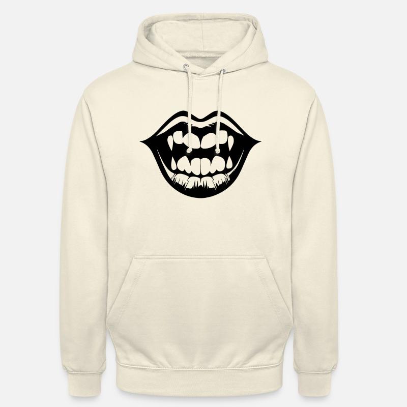 Lèvres, bouche, baisers lèvres - Sweat-shirt à capuche unisexe - vanille