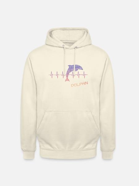 Dolphin Heartbeat Herzschlag Delfin - Unisex Hoodie - Vanille-Milchshake