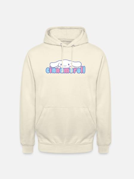 Cinnamoroll kigger over bogstaver - Hættetrøje unisex - vaniljemilkshake