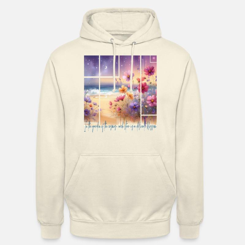 Fleur - Sweat-shirt à capuche unisexe - vanille