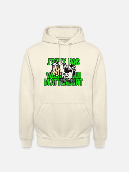 Mes vaches m’attendent - Sweat-shirt à capuche unisexe - vanille