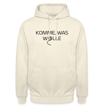 Komme was Wolle - Unisex Hoodie - Vanille-Milchshake - Vorne - Alina (178cm) & Michal (187cm)