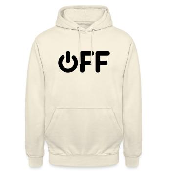 off - Unisex Hoodie - Vanille-Milchshake - Vorne - Alina (178cm) & Michal (187cm)