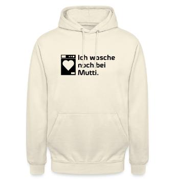 Ich wasche noch bei Mutti - Unisex Hoodie - Vanille-Milchshake - Vorne - Alina (178cm) & Michal (187cm)
