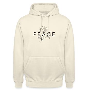 peace - Frieden - Unisex Hoodie - Vanille-Milchshake - Vorne - Alina (178cm) & Michal (187cm)