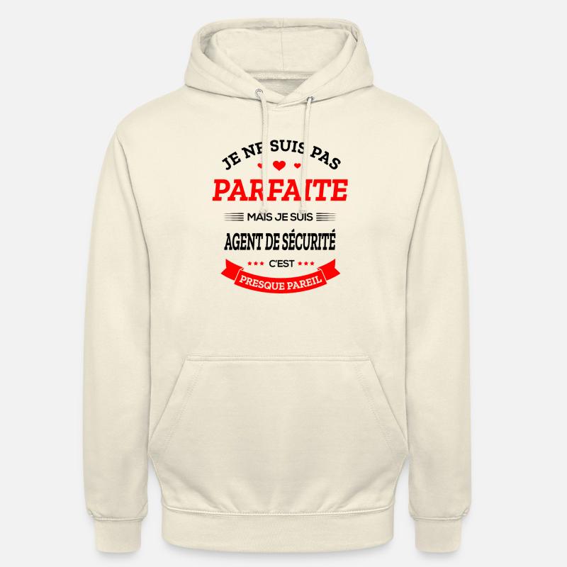 AGENT DE SÉCURITÉ PARFAITE - Sweat-shirt à capuche unisexe - vanille