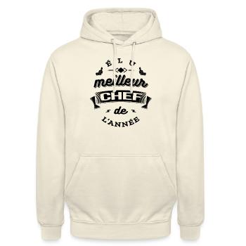 ÉLU MEILLEUR CHEF DE L'ANNÉE - Sweat-shirt à capuche unisexe - vanille - Devant - Alina (178cm) & Michal (187cm)