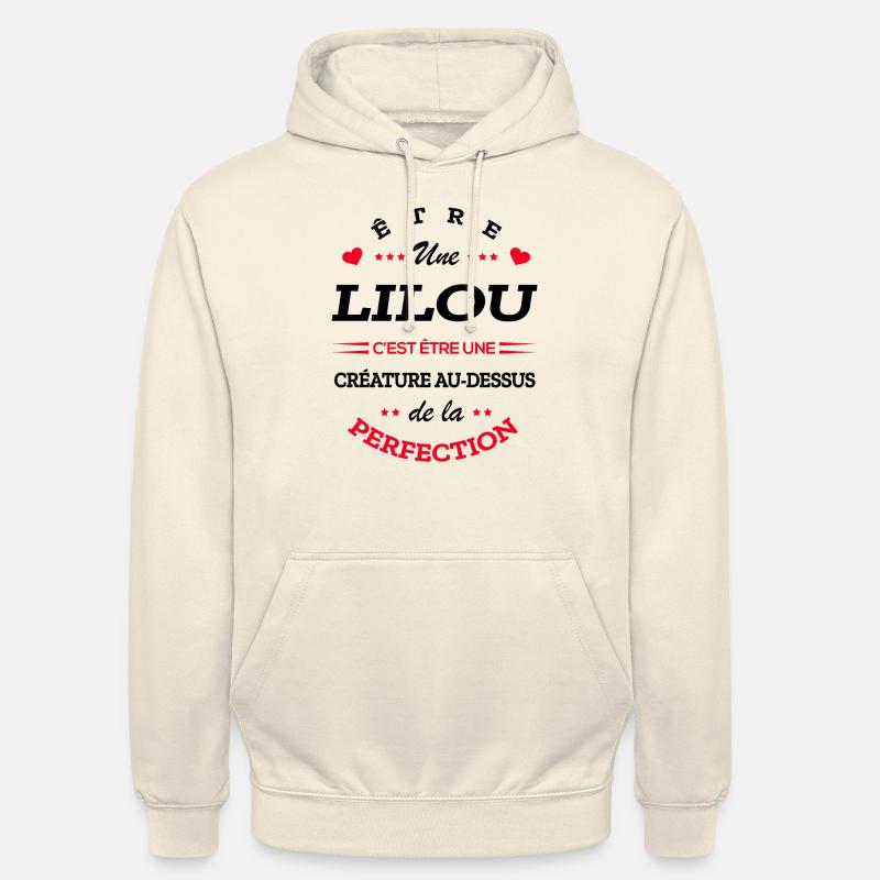 LILOU PARFAITE - NOM LILOU - Sweat-shirt à capuche unisexe - vanille