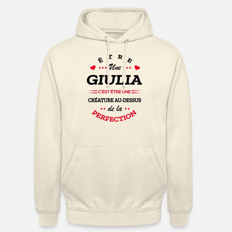 GIULIA PARFAITE - NOM GIULIA - Sweat-shirt à capuche unisexe - vanille