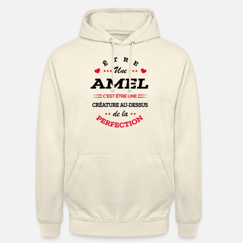 AMEL PARFAITE - NOM AMEL - Sweat-shirt à capuche unisexe - vanille