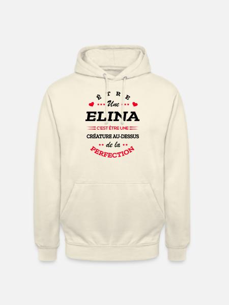 ELINA PARFAITE - NOM ELINA - Sweat-shirt à capuche unisexe - vanille