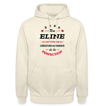 ELINE PARFAITE - NOM ELINE - Sweat-shirt à capuche unisexe - vanille - Devant - Alina (178cm) & Michal (187cm)