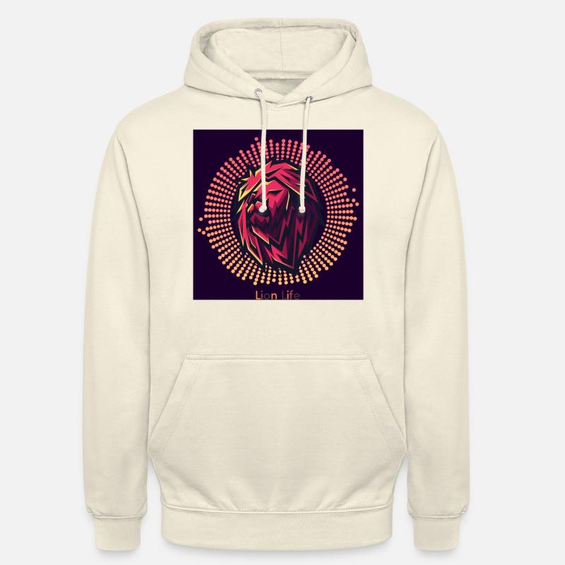 Lion Life Sticker - Sweat-shirt à capuche unisexe - vanille