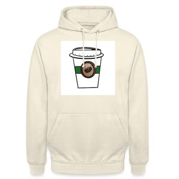 Kaffeebecher ToGo - Unisex Hoodie - Vanille-Milchshake - Vorne - Alina (178cm) & Michal (187cm)