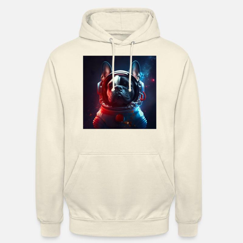 Conception « Astronaute » du bouledogue français - Sweat-shirt à capuche unisexe - vanille