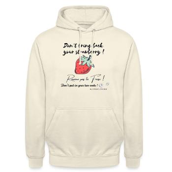 Don t bring back your strawberry - Sweat-shirt à capuche unisexe - vanille - Devant - Alina (178cm) & Michal (187cm)