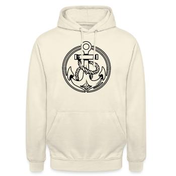 Bateau d’ancre Navire Nautique - Sweat-shirt à capuche unisexe - vanille - Devant - Alina (178cm) & Michal (187cm)
