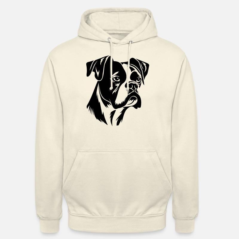 Races de chiens boxers - Sweat-shirt à capuche unisexe - vanille