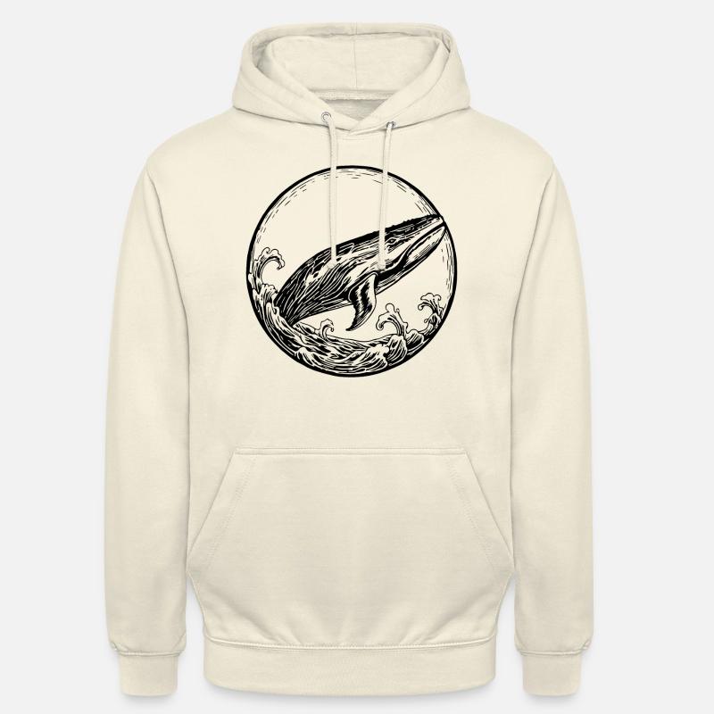 Baleine Poisson de mer - Sweat-shirt à capuche unisexe - vanille