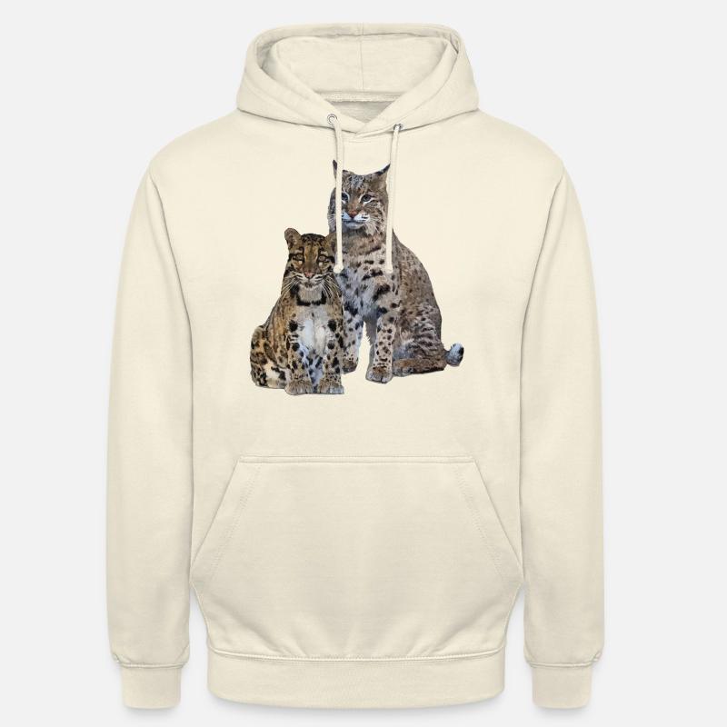 Panthère nébuleuse et lynx - Sweat-shirt à capuche unisexe - vanille