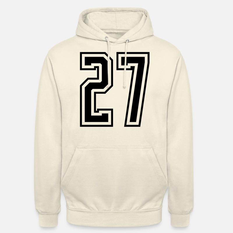 27 Numéro de numéro - Sweat-shirt à capuche unisexe - vanille