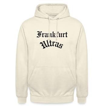 Frankfurt Ultras Tshirt Fan Fußball - Unisex Hoodie - Vanille-Milchshake - Vorne - Alina (178cm) & Michal (187cm)