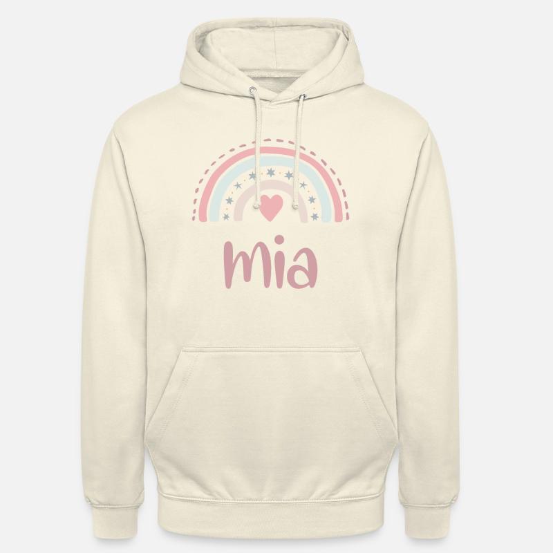 Mia Namn Regnbåge - Luvtröja unisex - vaniljmilkshake