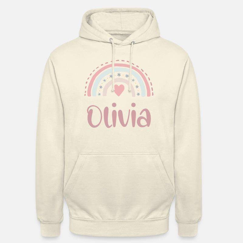 Olivia Nome Arcobaleno - Felpa con cappuccio unisex - milkshake