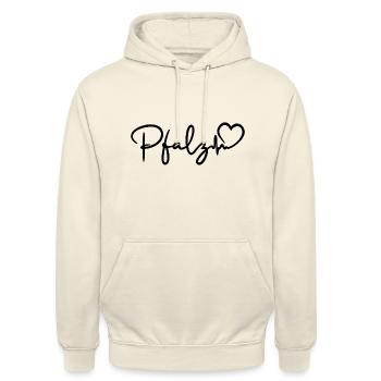 Pfalz Herzschlag - Unisex Hoodie - Vanille-Milchshake - Vorne - Alina (178cm) & Michal (187cm)