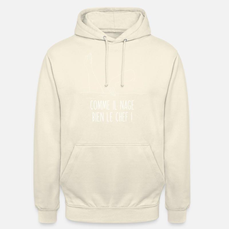 7eme compagnie - comme il nage bien le chef - Sweat-shirt à capuche unisexe - vanille