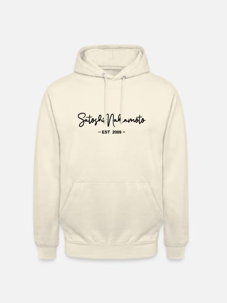 Satoshi Nakamoto Bitcoin Blockchain 2009 - Unisex Hoodie - vanilla