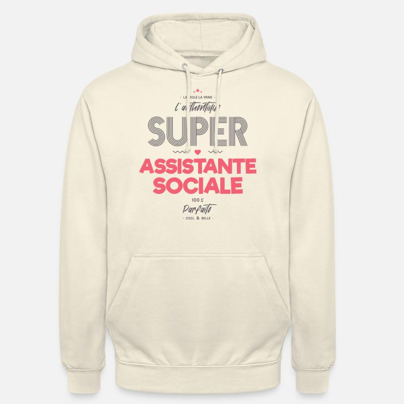 L authentique super assistante sociale - Sweat-shirt à capuche unisexe - vanille