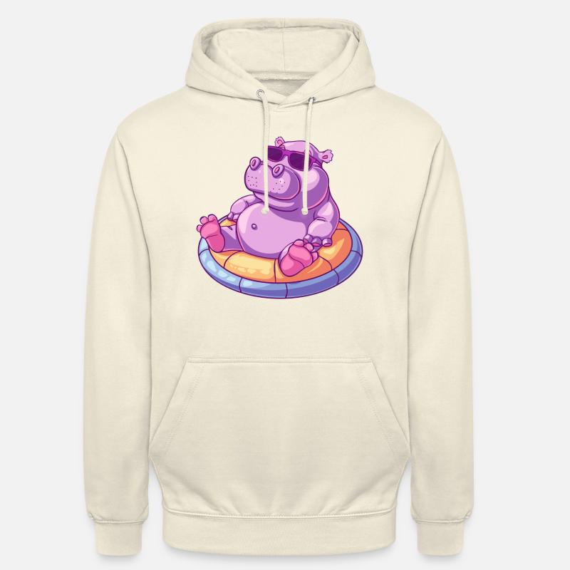 Hippo Comic Cool - Unisex Hoodie - vanilla