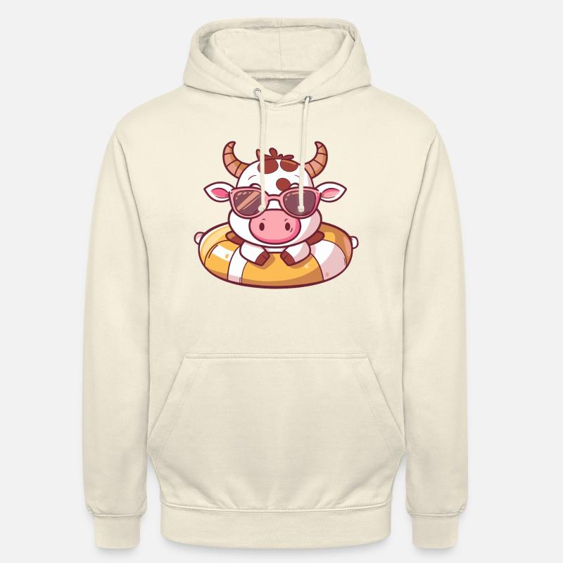Vache Bande Dessinée Cool - Sweat-shirt à capuche unisexe - vanille