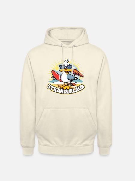 Strandurlaub: Möwe mit Stil - Unisex Hoodie - Vanille-Milchshake