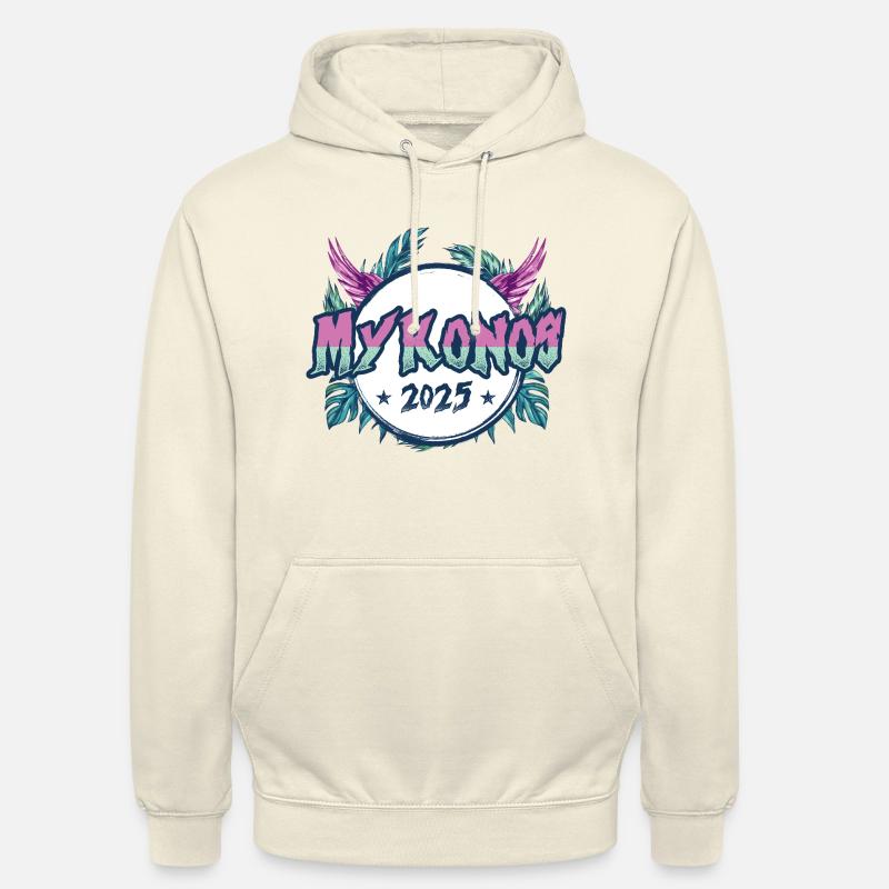 Vacances Mykonos 2025 - Sweat-shirt à capuche unisexe - vanille