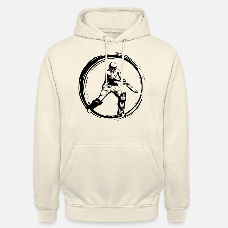 Silhouette d’homme de cricket - Sweat-shirt à capuche unisexe - vanille