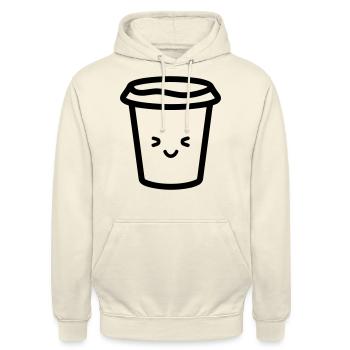 Kaffeebecher - Unisex Hoodie - Vanille-Milchshake - Vorne - Alina (178cm) & Michal (187cm)