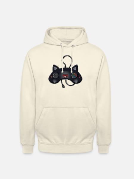 Cat Joystick - Unisex Hoodie - vanilla