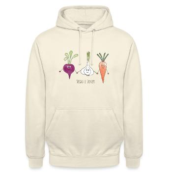 Veggie Lover - Unisex Hoodie - Vanille-Milchshake - Vorne - Alina (178cm) & Michal (187cm)
