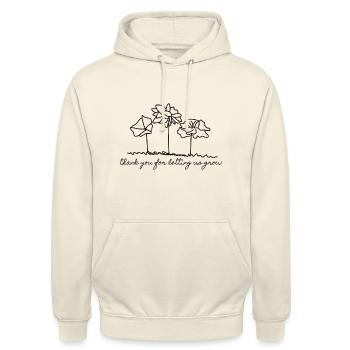 Thank you for letting us grow - Unisex Hoodie - Vanille-Milchshake - Vorne - Alina (178cm) & Michal (187cm)