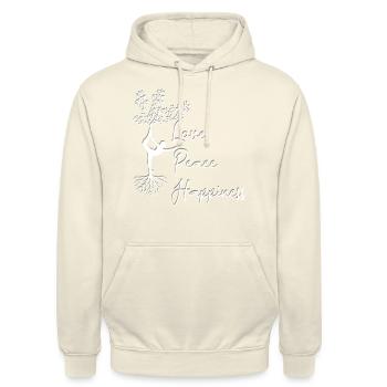 Love Peace Happiness - Unisex Hoodie - Vanille-Milchshake - Vorne - Alina (178cm) & Michal (187cm)