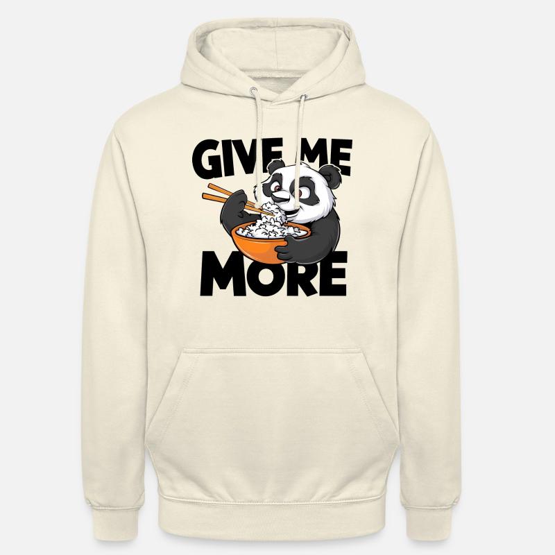 Panda mangeant du riz - Sweat-shirt à capuche unisexe - vanille