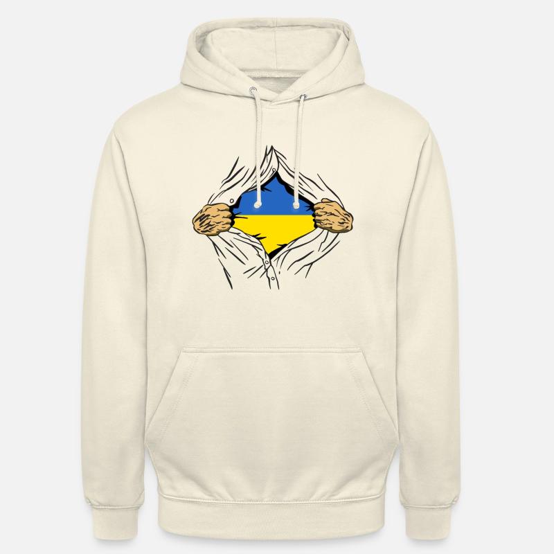 Drapeau de l’Ukraine Vintage Drapeau ukrainien d’occasion Look - Sweat-shirt à capuche unisexe - vanille